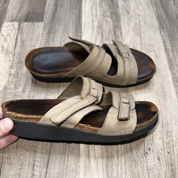 Naot Women’s Carly Nubuck Leather Two Strap Wedge Slide Sandal EUR 39 US 8 - Picture 1 of 4